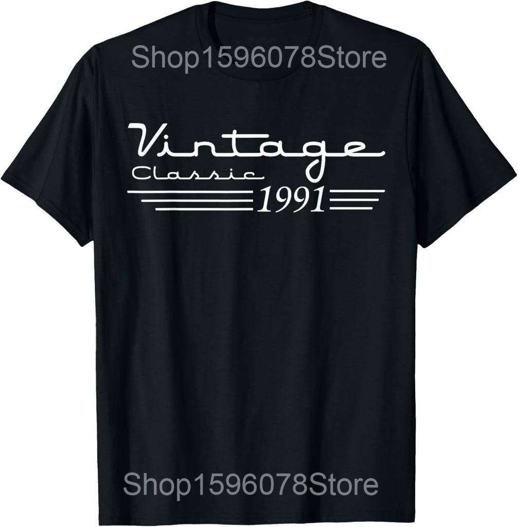 Vintage 1991 Limited Edition 34th Birthday Gifts 34 Year Old T Shirt Men Streetwear Tee Shirt Short Sleeve Unisex Loose Clothing
