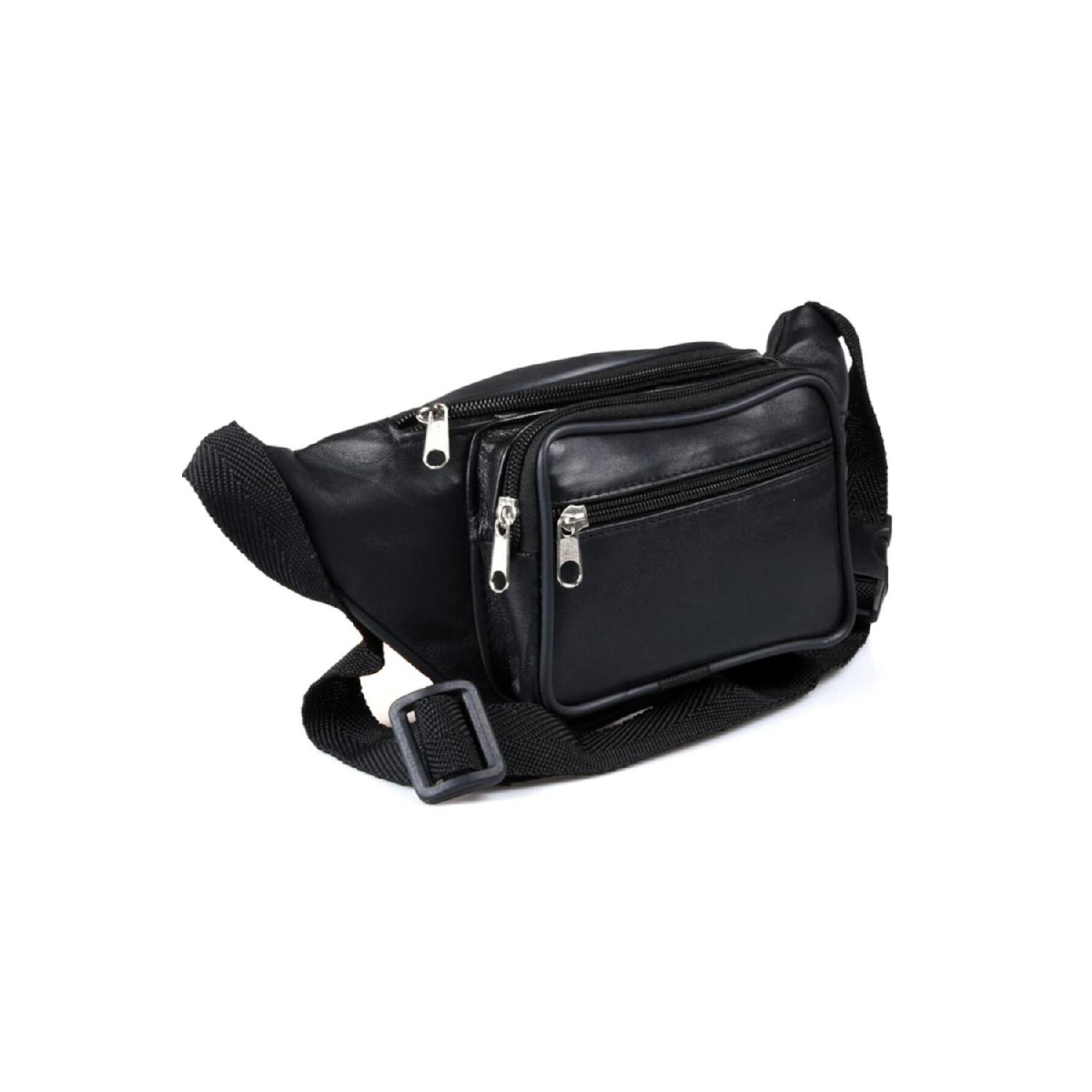 

100% Genuine Leather Freebag Waist Bag Black чёрный