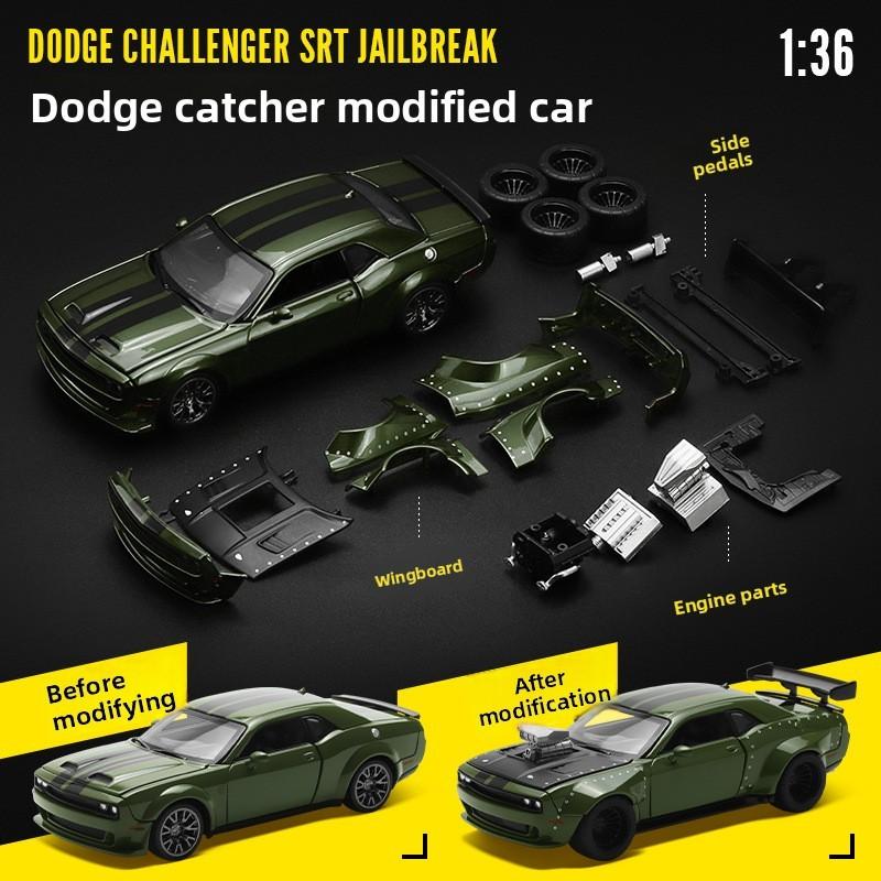 Simulation Alloy Dodge Challenger Srt Hellcat Sports Car Assembled Model Toy For Kids Collectors