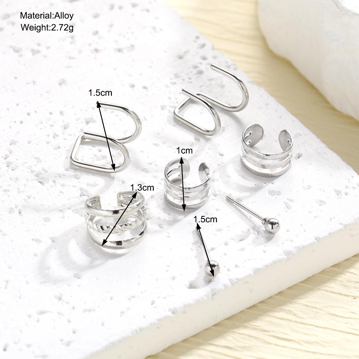 

Трендовий набір з семи багатошарових кафів для вух - Європейська та американська мода