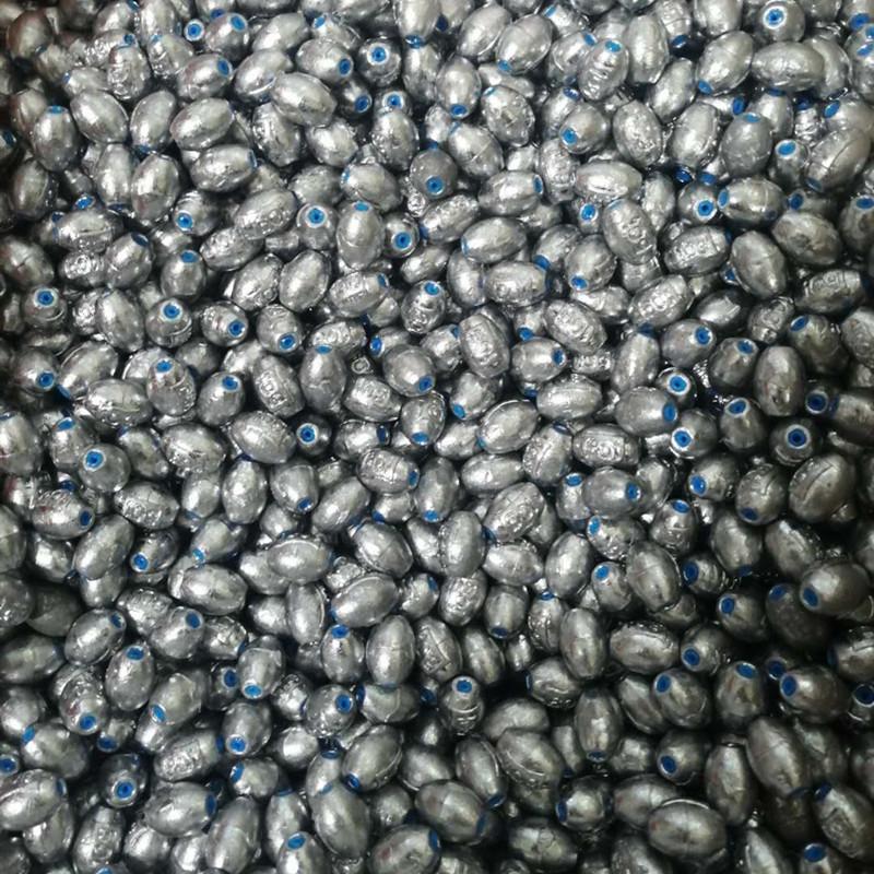 Olive-Shaped Anti-Snag Fishing Lead Sinker with Through-Hole for Long Cast Rods.