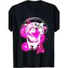 Y2K Cat Headphone T Shirt | Men's Fun Printed Summer New Casual and Fashionable T Shirt Suitable for Both Men and Women