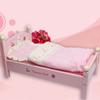 Wooden Playhouse Pink Rabbit Doll Bed Simulation Furniture Bedding Educational Toys