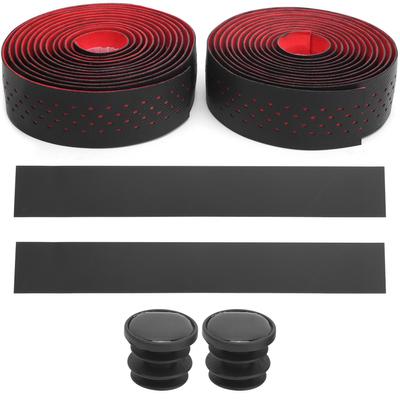Punching Style 1Pair Road Bike Handlebar Tapes NonSlip Bicycle Handle Bar Wrap Belt(Black Red )