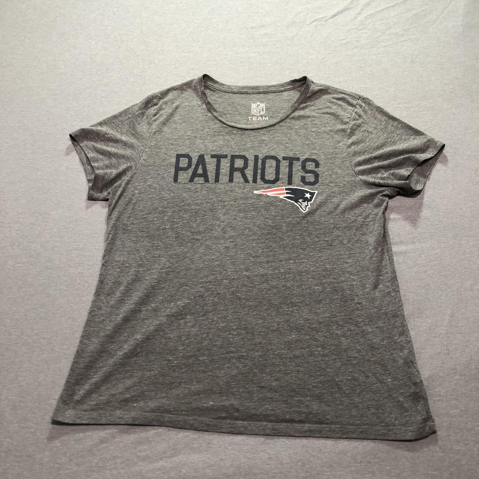 NFL New England Patriots T Shirt Women s L Logo Print Football Lounge Gray Tee XXXXL