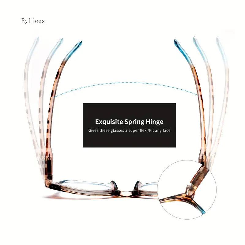 Fashion Large Frame Anti Blue Light Spring Leg Reading Glasses Women Men Unisex Diopter +1.0 +1.5 +2.0 +2.5 +3.0 +3.5 +4.0