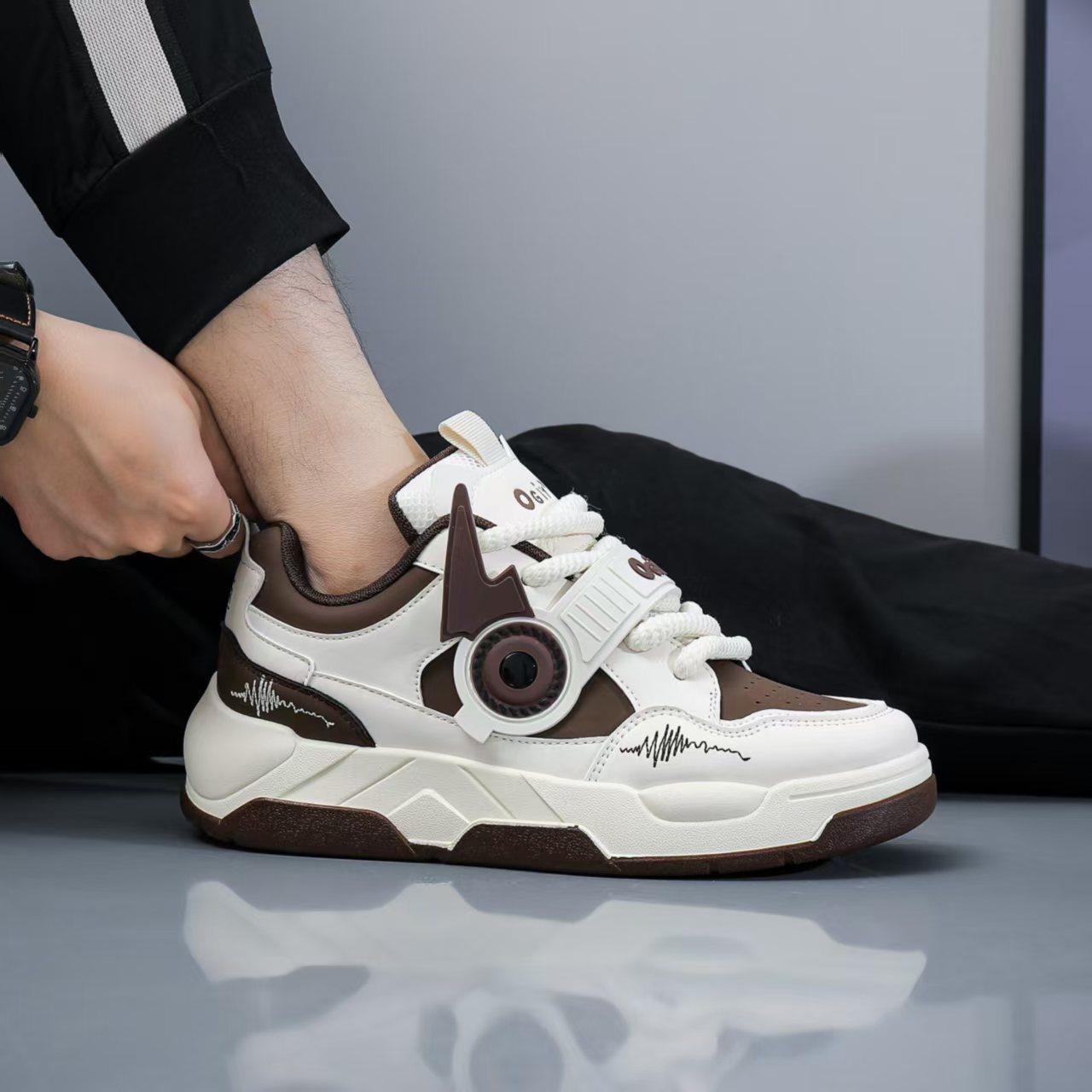 

Men s shoes spring new bread shoes student versatile comfortable board shoes platform heightening casual shoes fashion dad shoes 45 бежевий