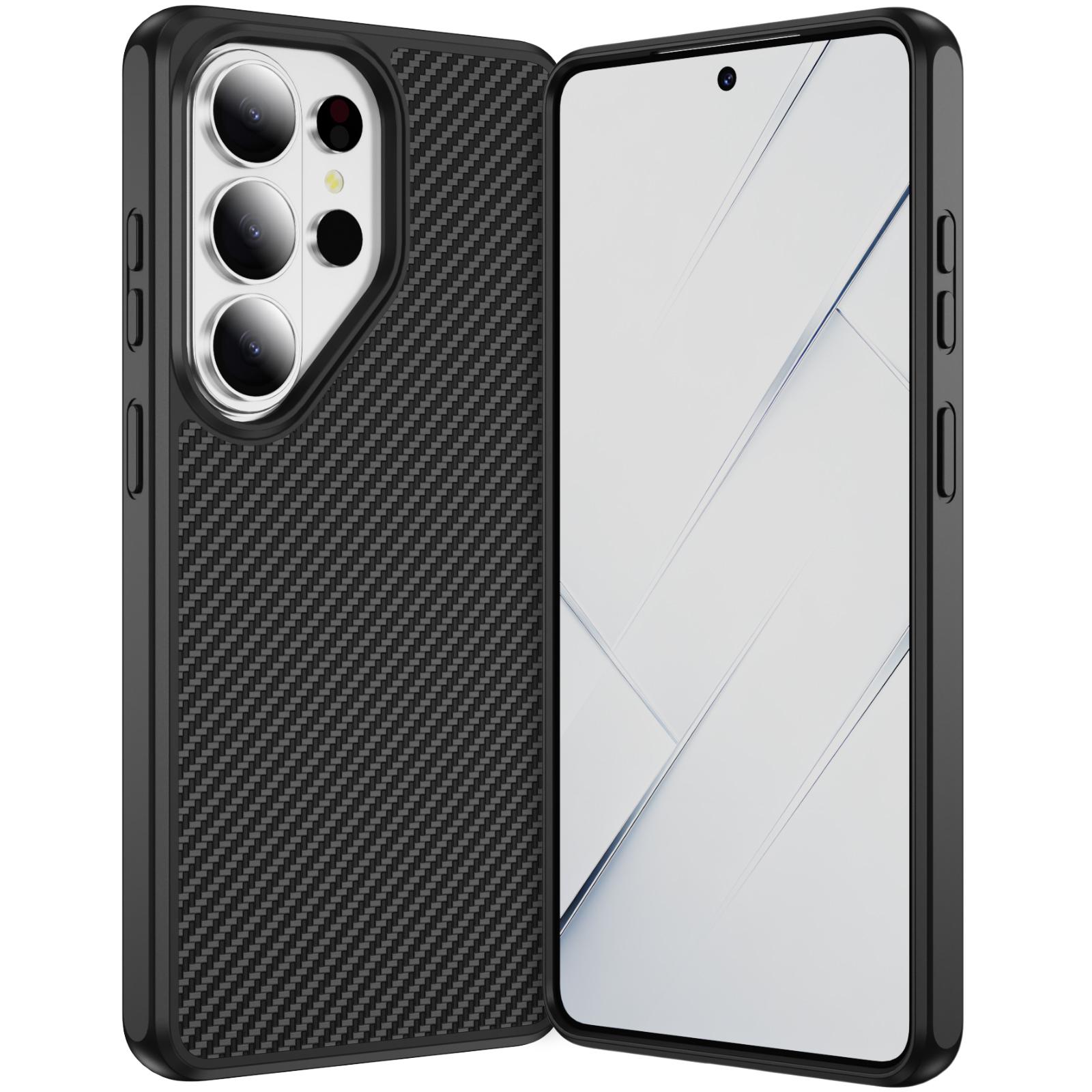 

Non-Slip Protection Case for Samsung Galaxy S26 Ultra S24 S25 Plus S23 Ultra S 26 25 Carbon Fiber Anti-fingerprint Hard Cover Galaxy S26 Ultra чёрный