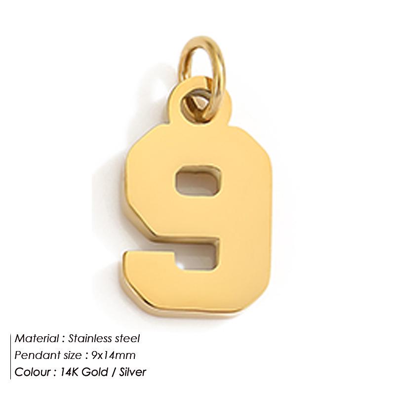 Stainless Steel Arabic Number Charms: DIY Jewelry Accessories Pendant Steel