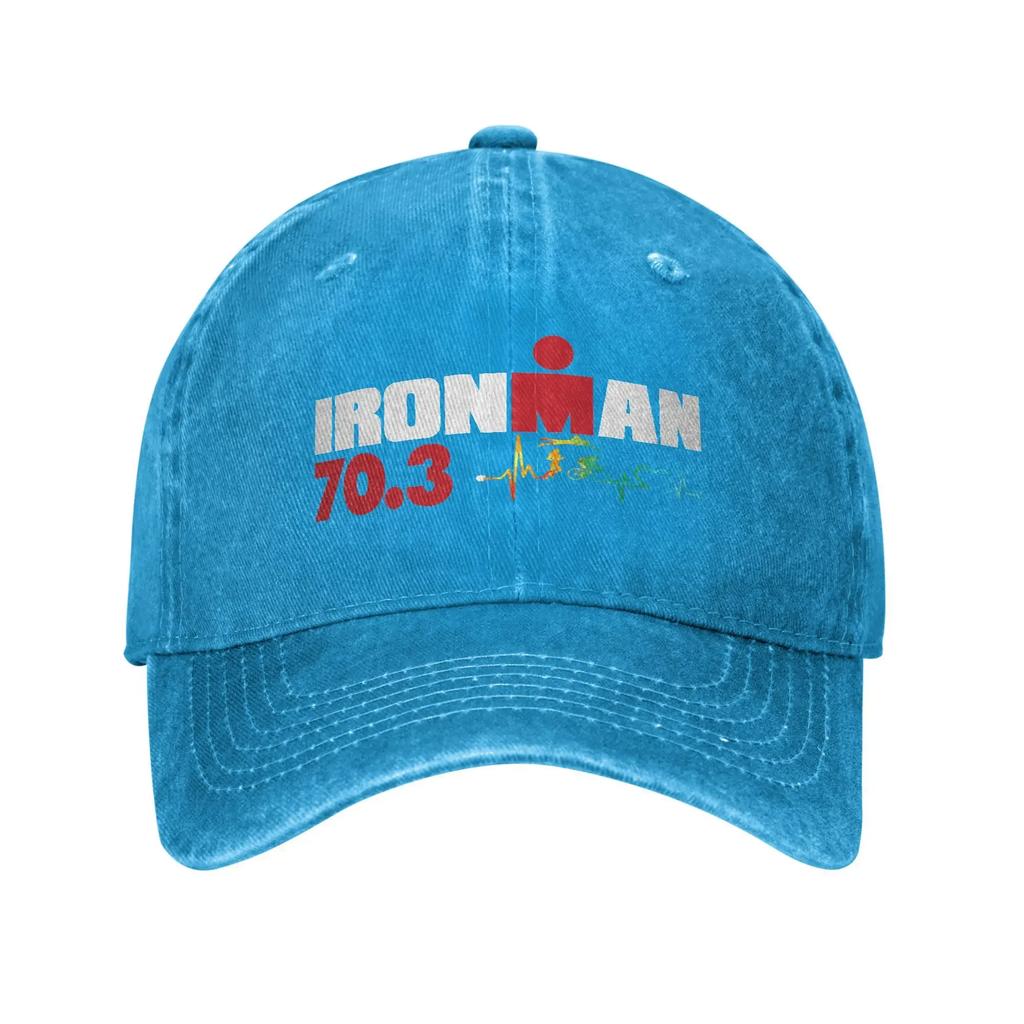 Ironman 703 Triathlon Heartbeat Cycling Running Baseball Cap Adjustable Adult Cotton Casual Headwear