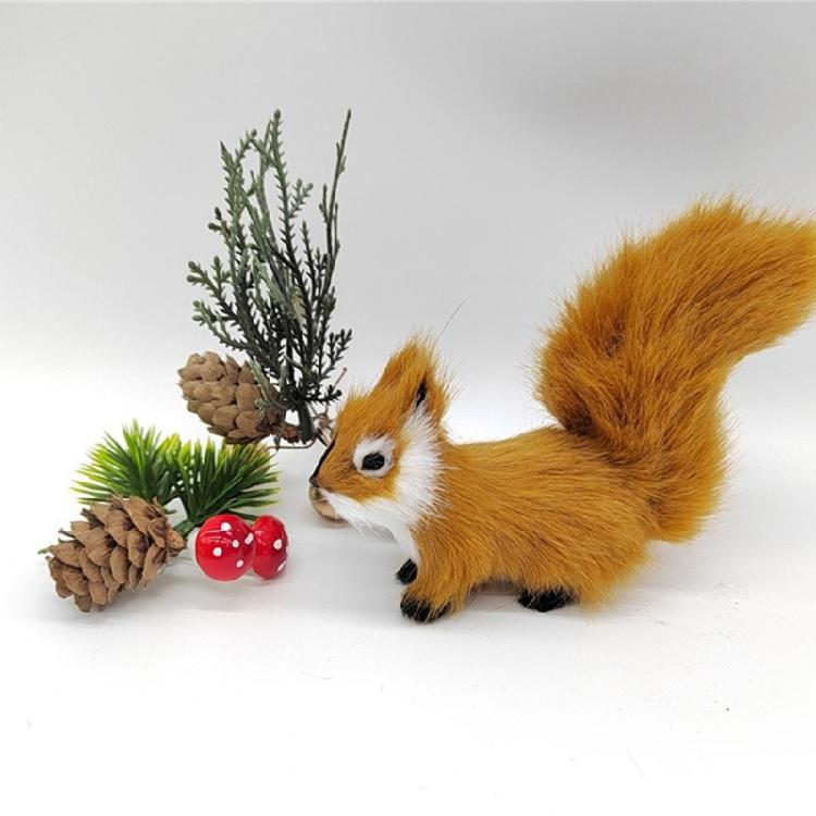 Simulated Squirrels Statue Stuffed Animals Plush Figure for DIY Crafts Displays