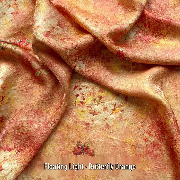 Luxuriös bedruckter Cheongsam-Kleiderstoff aus Seidenimitat, Xiangyun-Garn, weicher chinesischer Tang-Anzug-Stoff