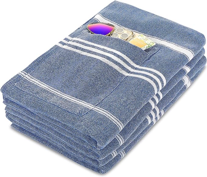 AILUOHA-High Quality Fouta Beach Towels 100% Cotton Striped Sand Free Turkish Towel with Pocket Swimming Dry Towels 100*180cm&299 and Below красный