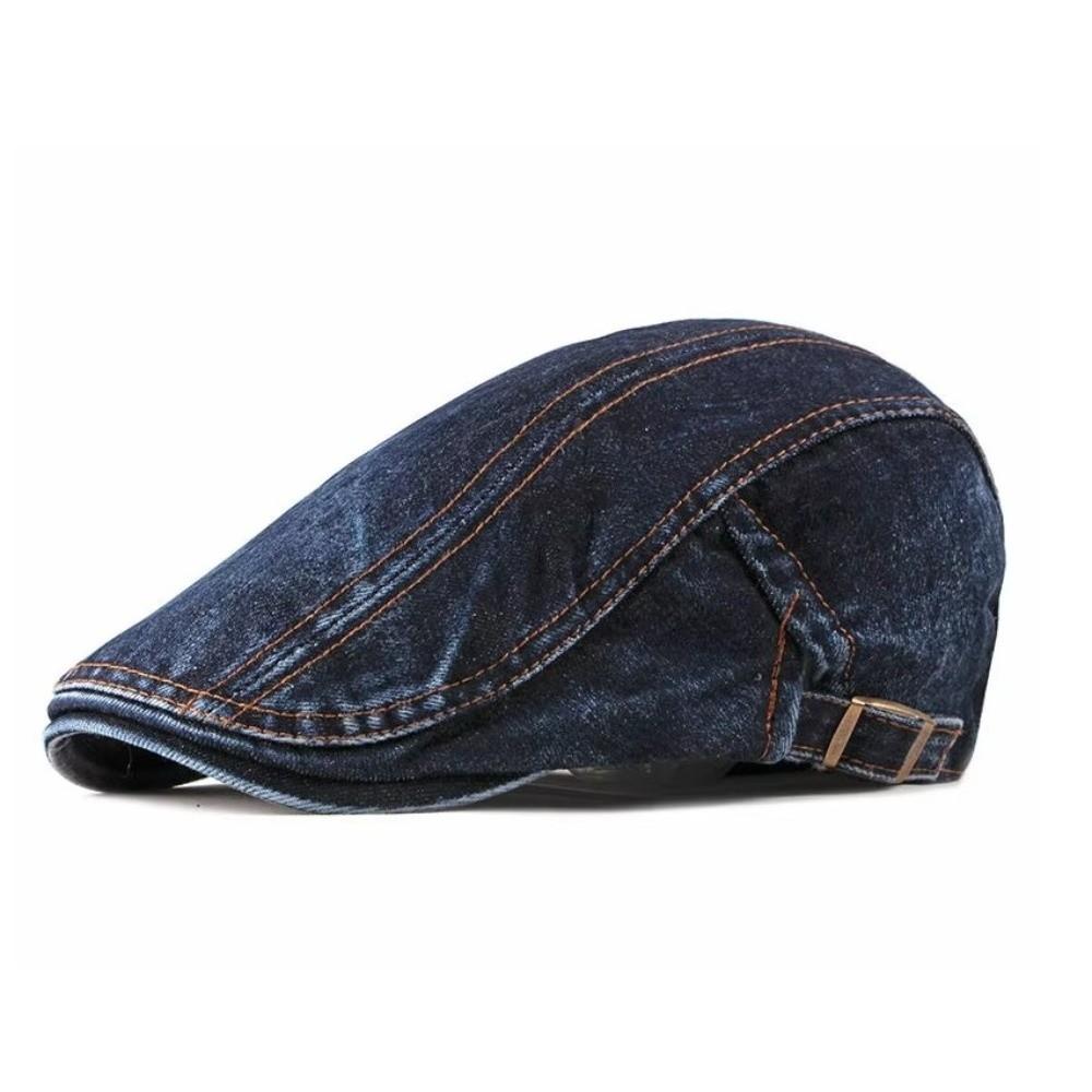 Adjustable Washed Denim Newsboy Caps Retro Flat Cap New Painter Beret  Casual
