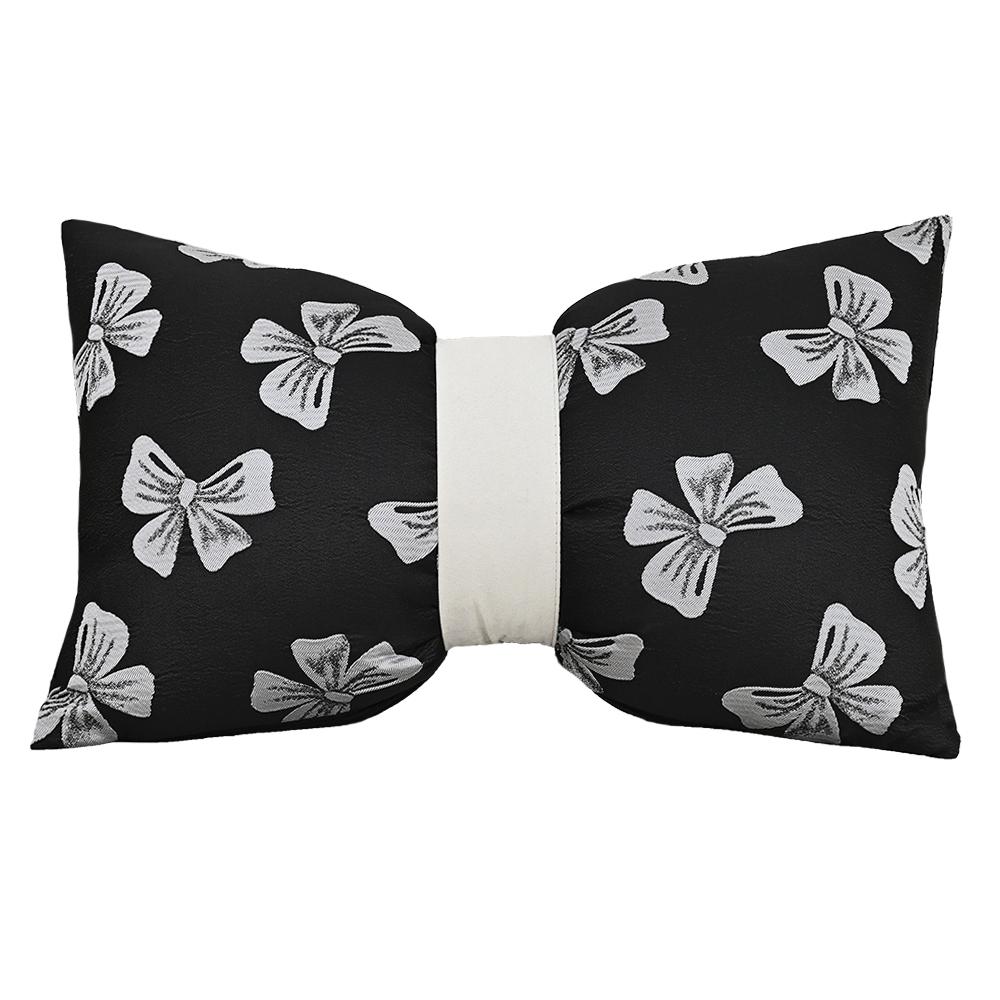 BUYNOW Jacquard Bow Pillowcase Without Pillow Core Korean Cute Girl Pink Bow Living Room Sofa Cushion Cover Home Bedroom Decor