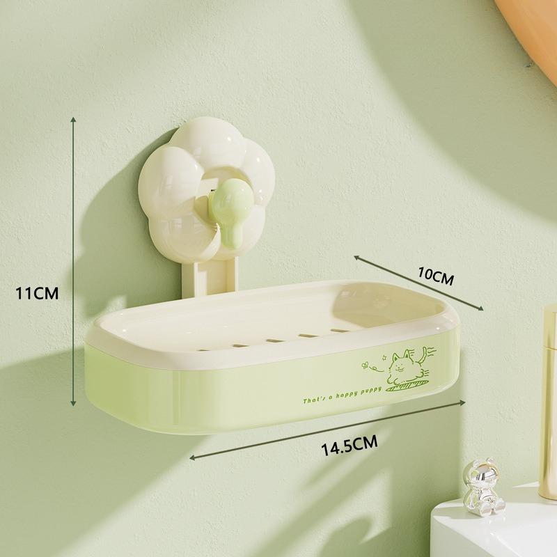 

Мыльница для ванной комнаты с цветочным присоской, монтируемая на стену, без сверления. Съемная мыльница с присоской мятный зеленый