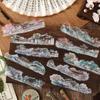 10 Sheets Chinese Ancient Style Landscape Long Strip Stickers Ink Wash Mountain & River Patterns for Scrapbook DIY Decoration