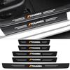 W126for VW Touareg Badge Carbon Fiber Car Door Threshold Anti Scratch Protect Stickers Sill Pedal Tape Scuff Plate Decals