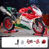 Schlüsselstart 1:9 1199 Panigale Leichtmetall Sportmotorrad Modell Druckguss Rennstreckenmotorrad Modell Mit Sprühgeräusch Licht Kinderspielzeug