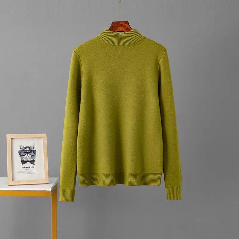 Cross-Border Autumn and Winter New Foreign Trade Half-high Collar Wool Fleece-lined Top Thick