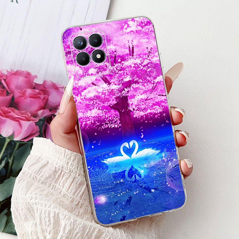 Clear Cover For Realme 8i Case RMX3151 Luxury Butterfly Love Flowers Cool Painted Phone Case For Realme Narzo 50 RMX3286 Cover