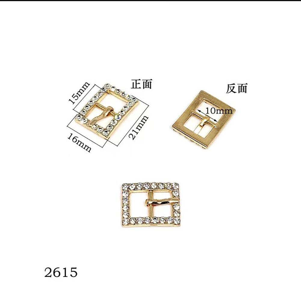 New Multi Size Gold and Silver Double Color Metal Zinc Alloy Water Diamond Rectangular Buckle Luggage Adjustable Buckle with Sun