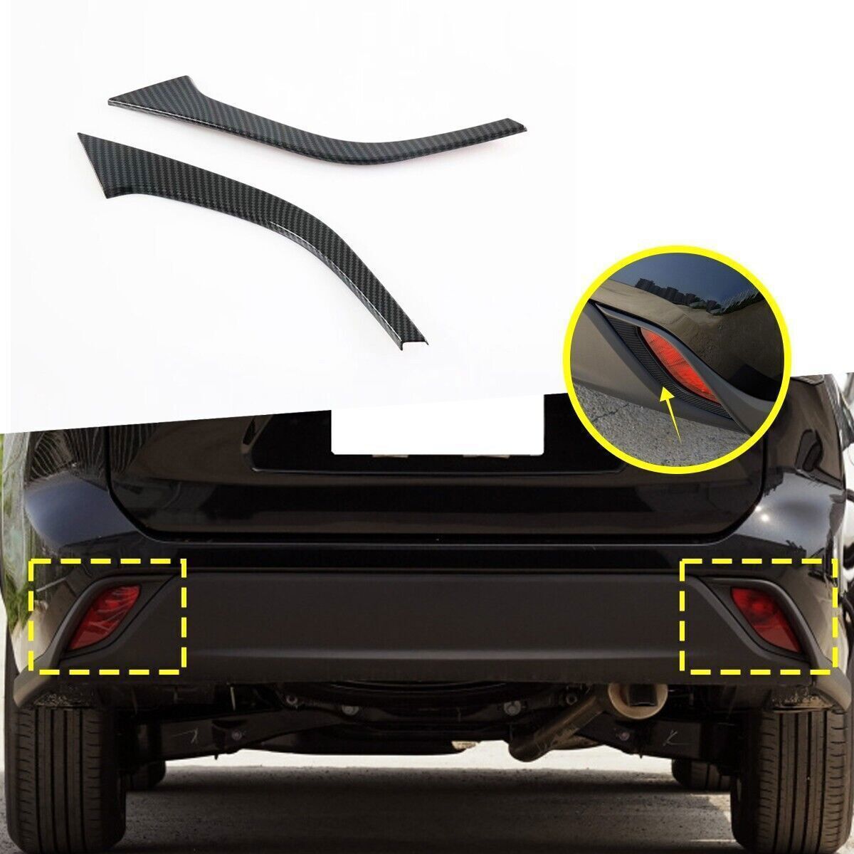 For Toyota Highlander - Rear Tail Fog Light Lamp Cover Trim Accessories