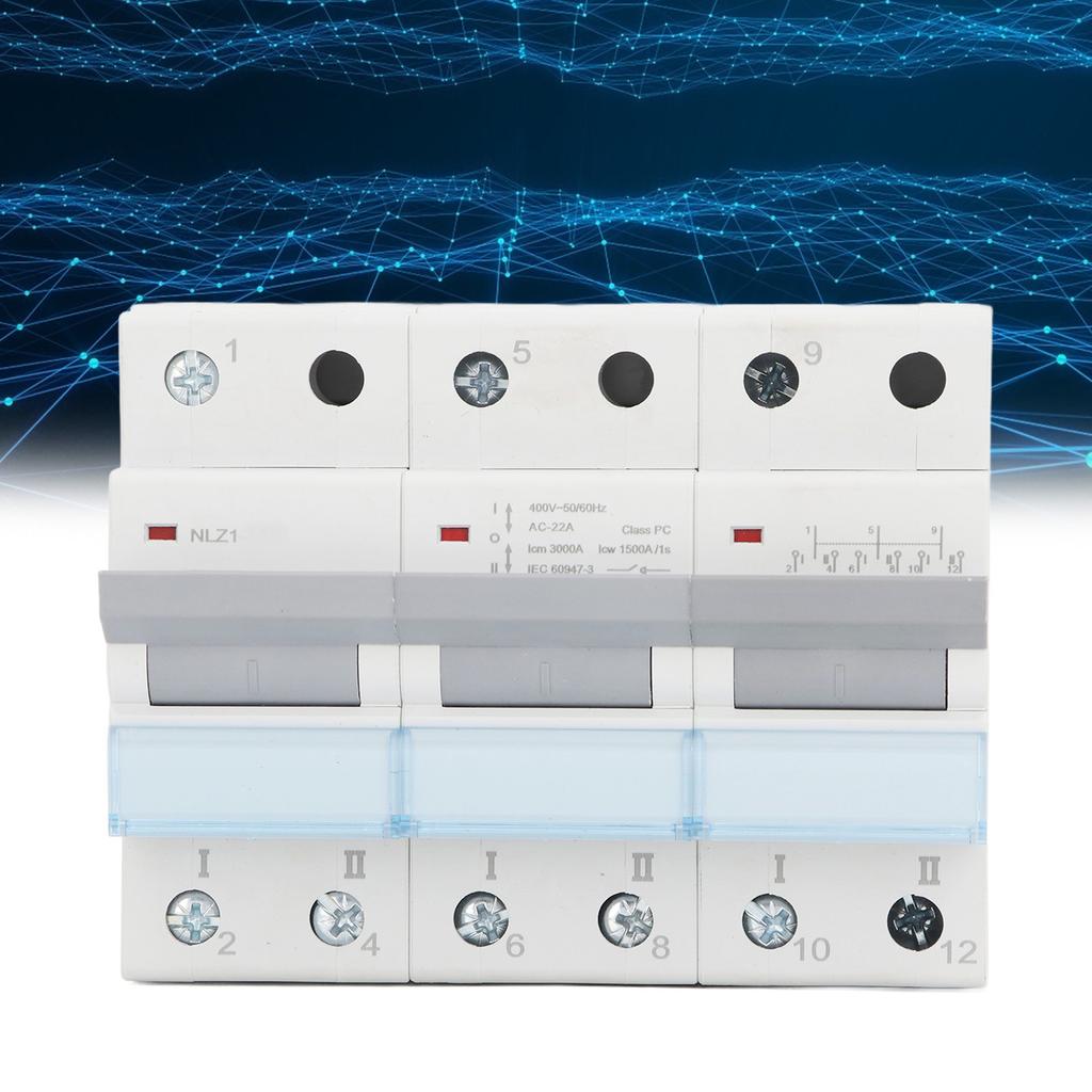 400VAC Dual Power Manual Transfer 35mm DIN Rail Mount Single Side Interlock Circuit Breaker 3P MTS Power Transfer