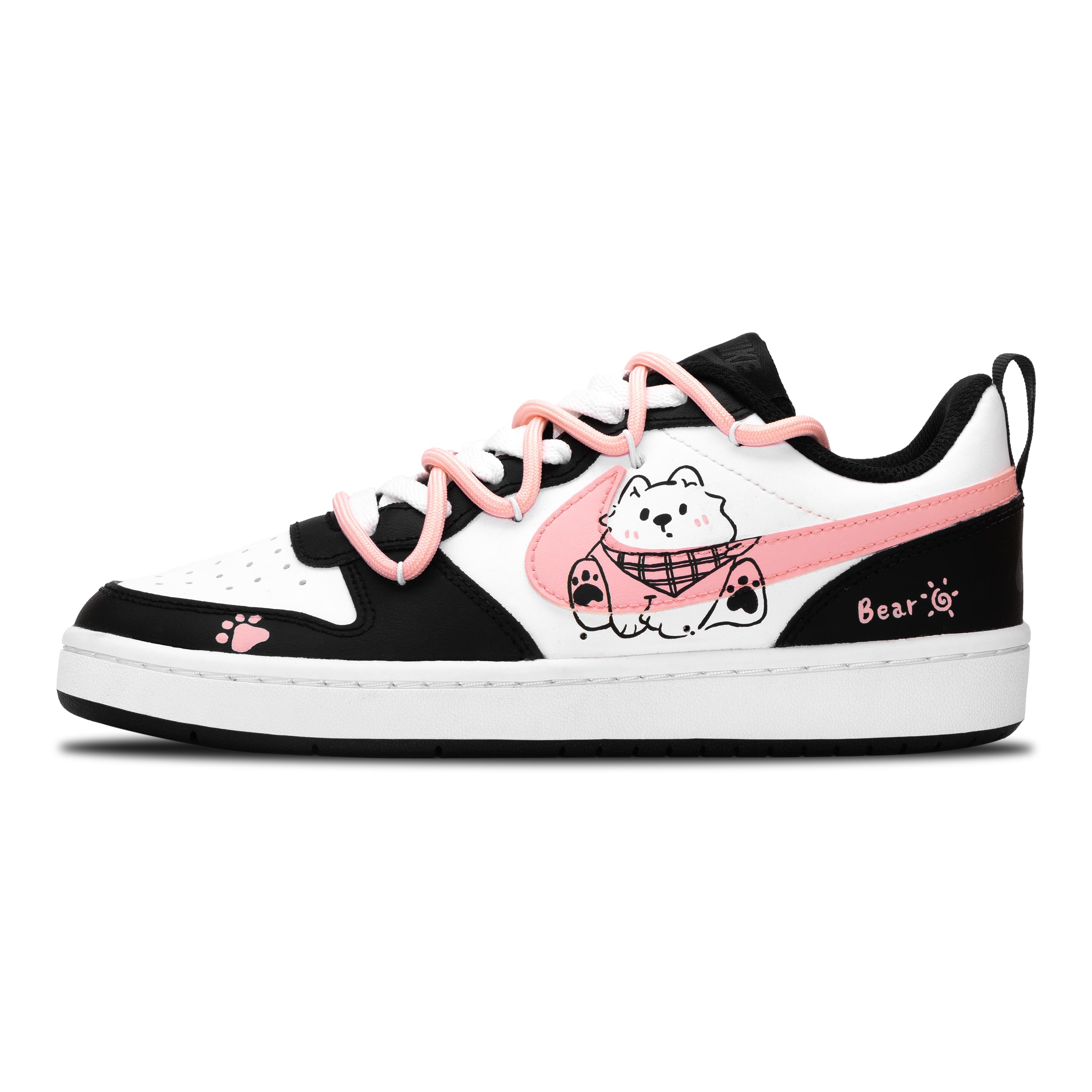 

Nike Court Borough 2 Slip Resistant Abrasion Resistant Low top Skateboard Shoes Women s Black Pink BQ5448-115(Team351-) 35.5