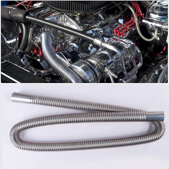 FizLig Stainless Steel Exhaust Pipe - 47" Flexible Diesel Exhaust Extension For Trucks/Generators, Anti-Corrosion Pipe With Clamp Kit, Compatible