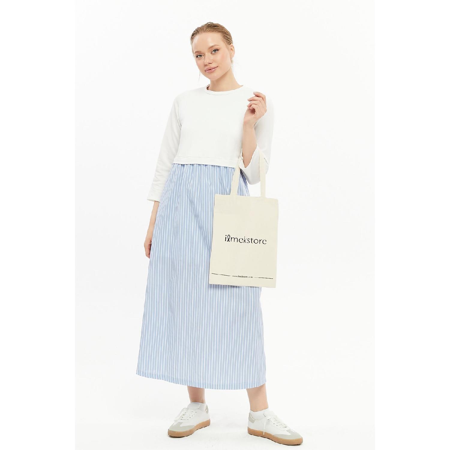 

24019 Комбинированное платье-толстовка в корейском стиле S/M белый