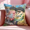Cartoon U-Usavich Cushion Cover Breathable Linen Pillowcase Summer Odorless Eco-Friendly Invisible Zipper Washable