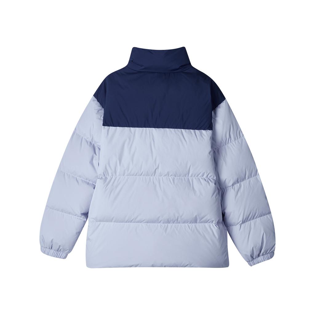 Skechers Modische Farbblock-Logo-Web-Winddichte Warme Kurze Daunenjacke Unisex Oberbekleidung Kosmisch-Himmel-Lila L423U106-027F