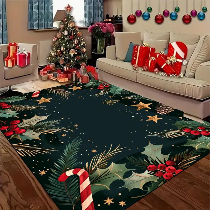 Popular Christmas Tree Patterns Carpet for Living Room Home Decor Sofa Table Large Area Rug Hallway Balcony Mat Non-slip Doormat