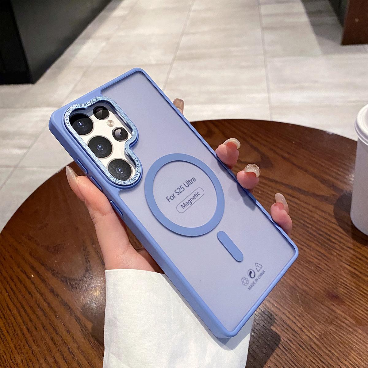 

High-end for Samsung S25u Metal Lens Button Matte Skin Feel Magnetic Phone Case Personalized Trendy Fashion Style Samsung S25EDGE