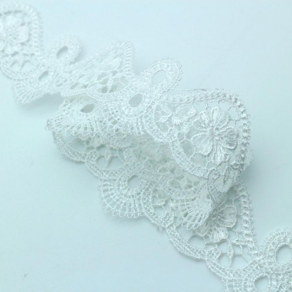 New White Unilateral Water-Soluble Polyester Lace Hollow Embroidery Lace Clothing Laying Material