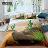 Cactus Duvet Cover Set King Size Hand Painted Style Bedding Set Nature Art Prints Comforter Cover Green Plant Cactus Quilt Cover