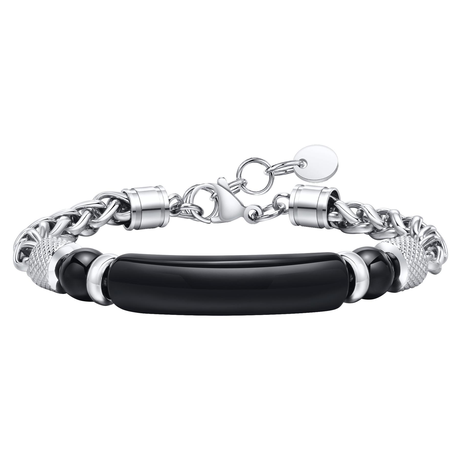 

Natural Stone Bracelets for Men, Anti Allergy Stainless Steel Wheat Chain Wristband Gifts for Father Dad Birthday Christmas