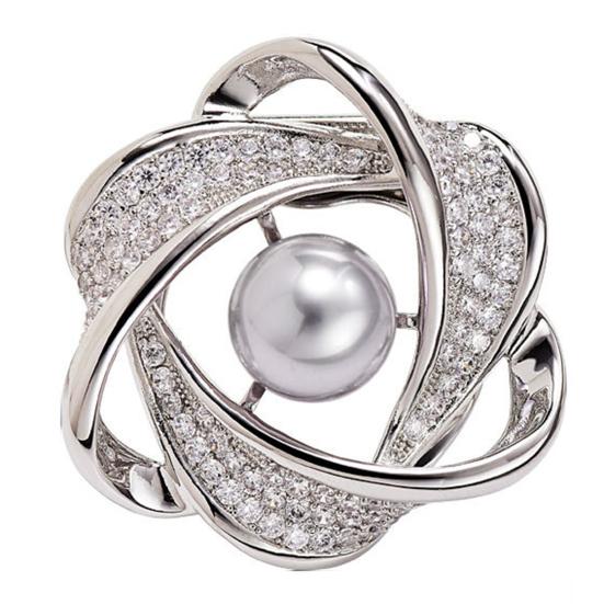 Scarf Ring Clip for Women Rhinestone Flower Belt Scarf Slide Buckle Metal Floral Shawl Brooch Ties Clips for Dress Shirts Clothing Accessories
