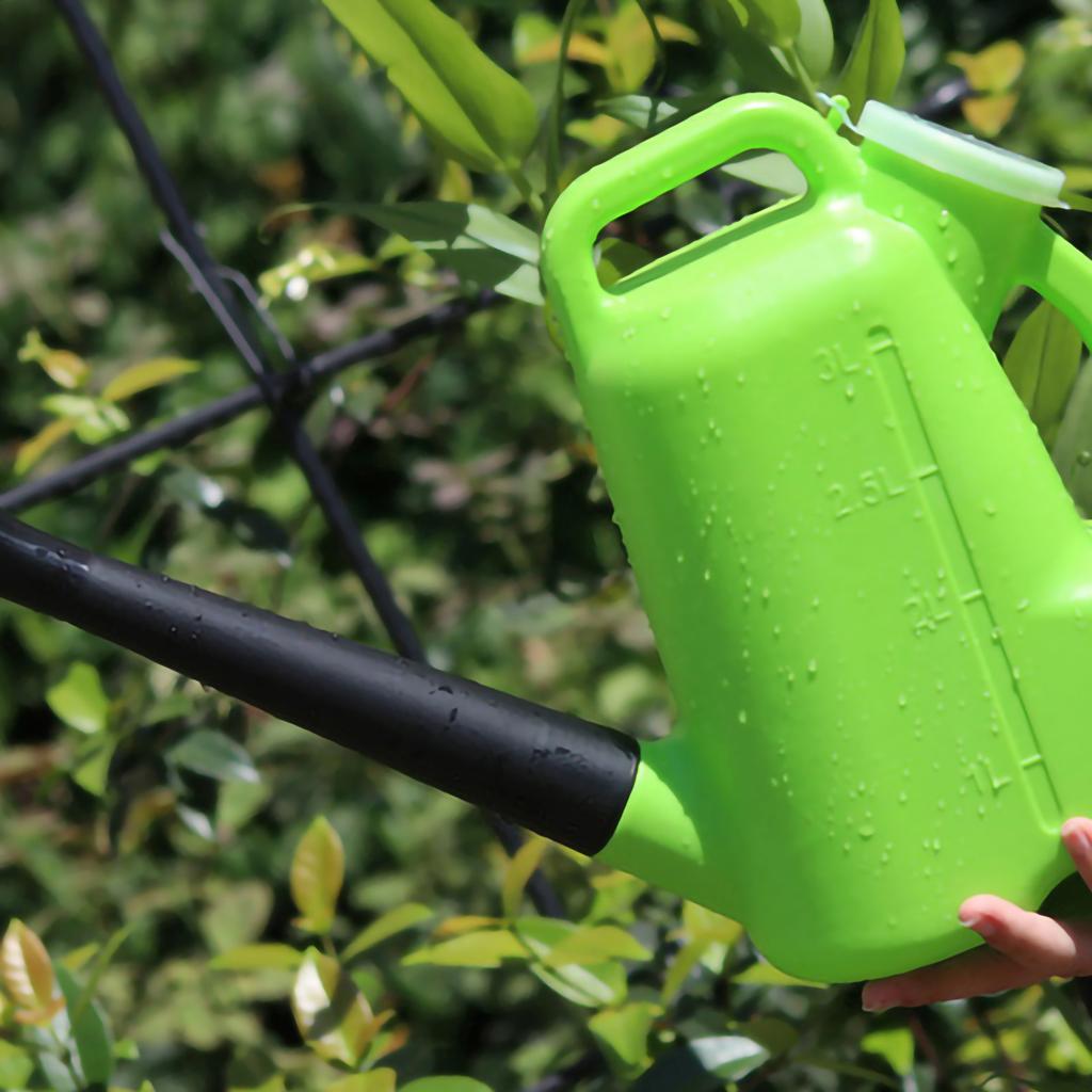 Watering Can Long Spout Good Sealing 3L Plastic Watering Bucket with Lid for Garden Plant Flower Green 3L