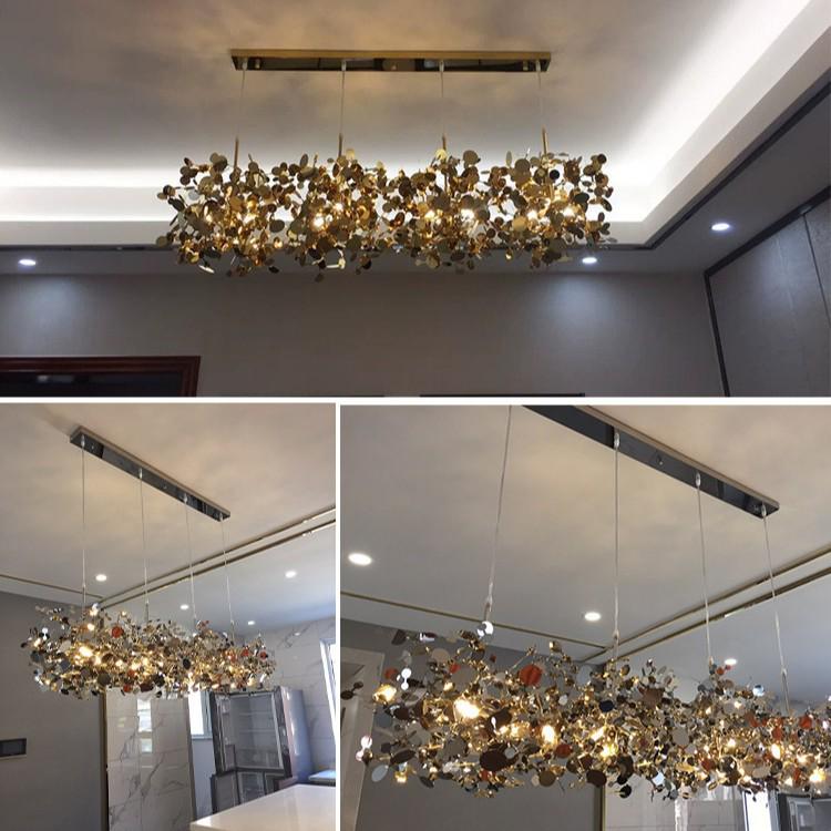 Nordic Modern Leaf Blade Chandelier for Living Room, Window Display, or Bar Counter