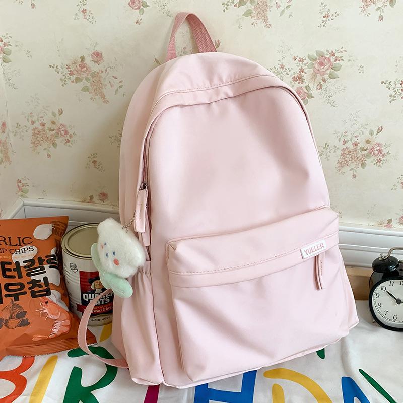 Primary School Girls High School Students School Backpack Junior High School Students Solid Color Backpack