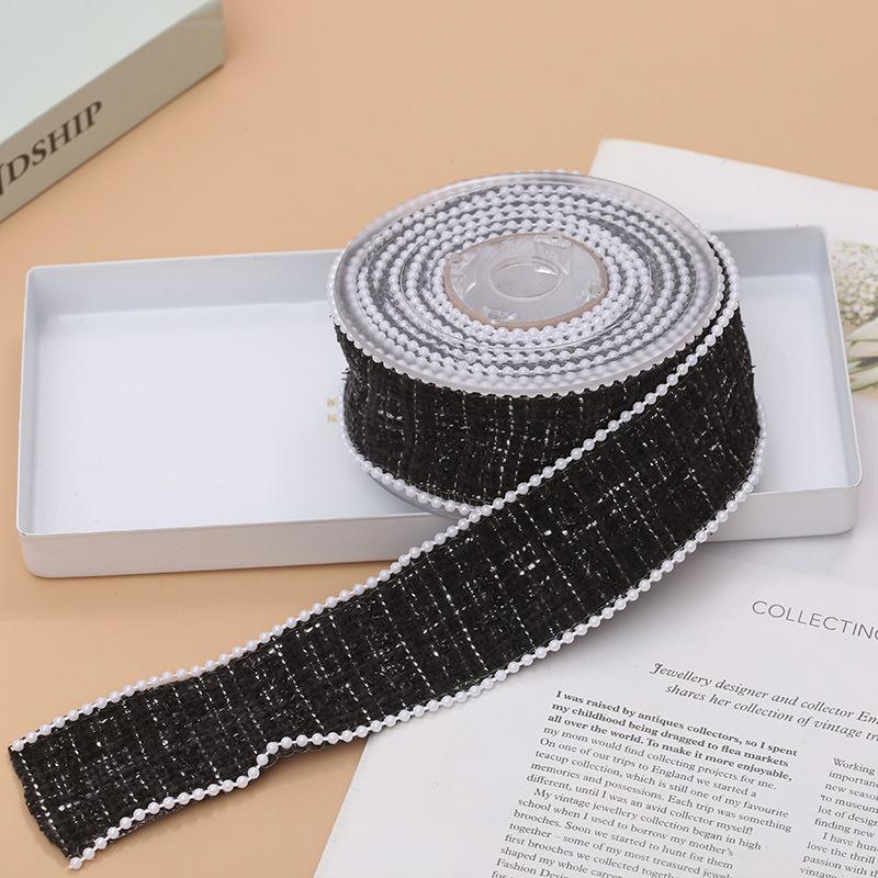 Pearl Webbing Small Fragrant Lace Fabric Ribbon Diy Gift Packaging Bow Hair Accessories Accessories