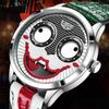 LIGE Creative Joker Watch Men Men's Clown Watches Fashion Leather Strap Waterproof Quartz Wristwatches Moon Phase Clock+BOX
