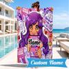 Custom Name Beach Towel Aphmau Candy Adventure Microfiber Beach Towel, Lightweight for Summer Travel, Swimming Pool Fan Birthday Gift