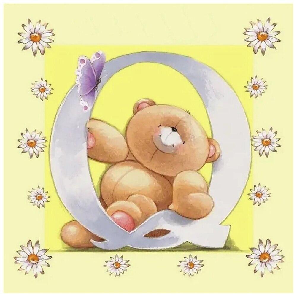 5D obraz diamentowy DIY alfabet kreskówka niedźwiedź 26 angielska litera diament mozaika obraz dżetów haft Home Decor prezent