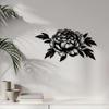 Metal Peony Wall Art 15.75x8.43 Inch Black Floral Sculpture Modern Minimalist Home Decor Living Room Office Housewarming Gift Mother Father Holiday