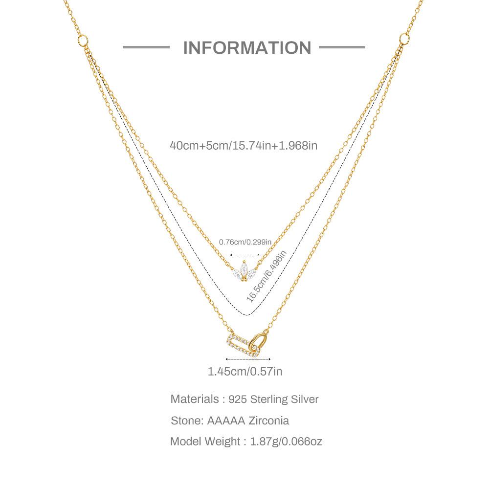 Fashion S925 Sterling Silver Double Ring, Horse Eye, Double Stacking Necklace, With Perfect Neck Effect Necklace