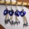 Pandantiv din frânghie țesută, ochi rău albastru în formă de inimă, ornament agățat pentru decorarea interiorului mașinii, haine 