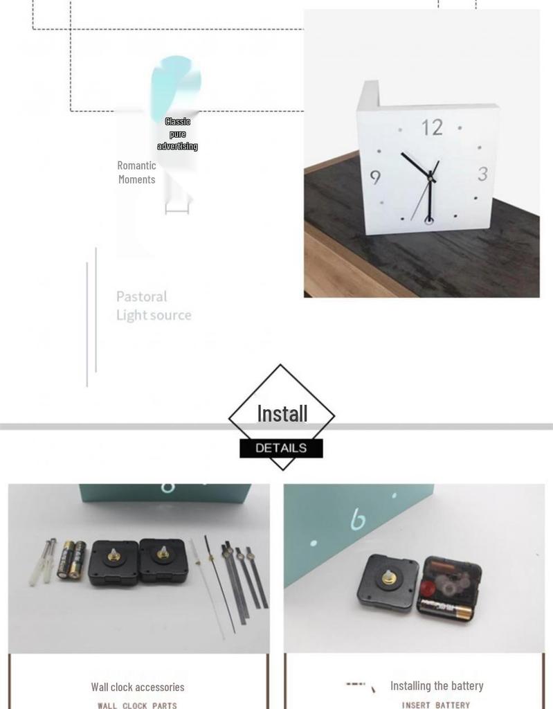 Minimalist Silent Two-Sided Corner Wall Clock for Living Room